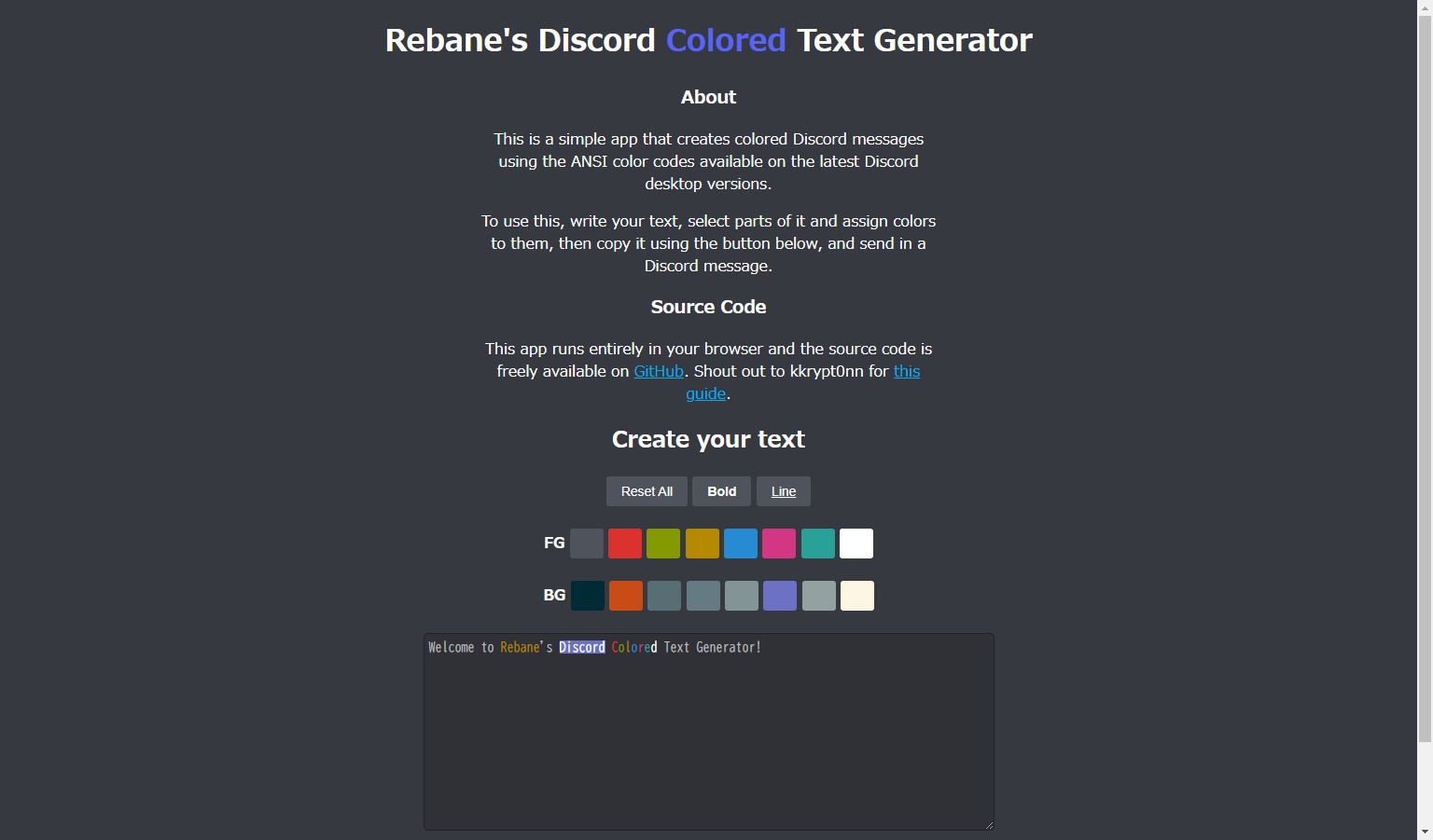 rebane2001.com/discord-colored-text-generatorの画像